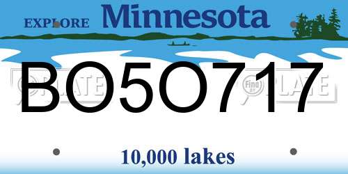 BO5O717 Minnesota License Plate