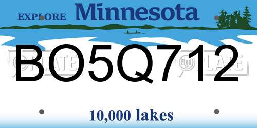 BO5Q712 Minnesota License Plate
