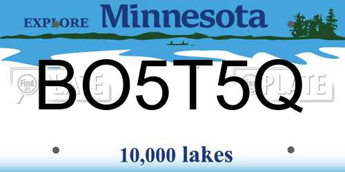 BO5T5Q Minnesota License Plate