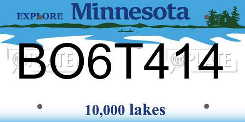 BO6T414 Minnesota License Plate