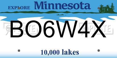 BO6W4X Minnesota License Plate