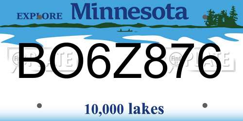 BO6Z876 Minnesota License Plate