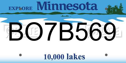 BO7B569 Minnesota License Plate