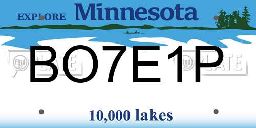 BO7E1P Minnesota License Plate