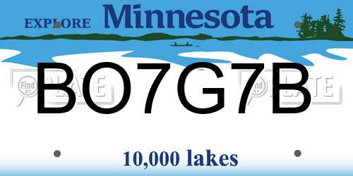 BO7G7B Minnesota License Plate
