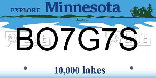 BO7G7S Minnesota License Plate