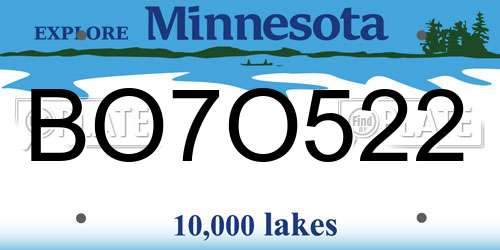 BO7O522 Minnesota License Plate