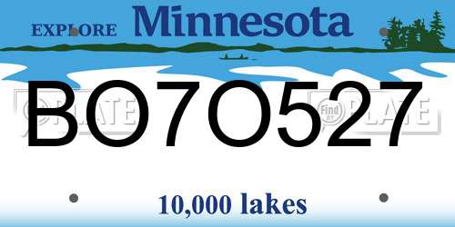 BO7O527 Minnesota License Plate