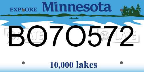 BO7O572 Minnesota License Plate