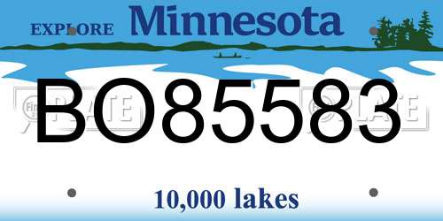 BO85583 Minnesota License Plate