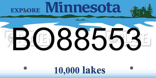 BO88553 Minnesota License Plate