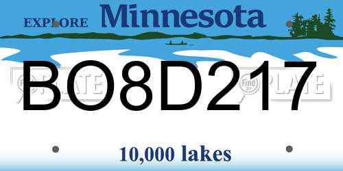 BO8D217 Minnesota License Plate
