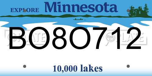 BO8O712 Minnesota License Plate