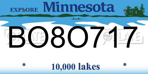 BO8O717 Minnesota License Plate