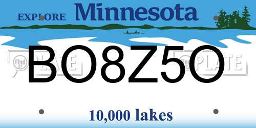 BO8Z5O Minnesota License Plate