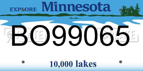 BO99065 Minnesota License Plate