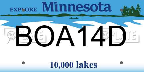 BOA14D Minnesota License Plate