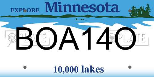 BOA14O Minnesota License Plate