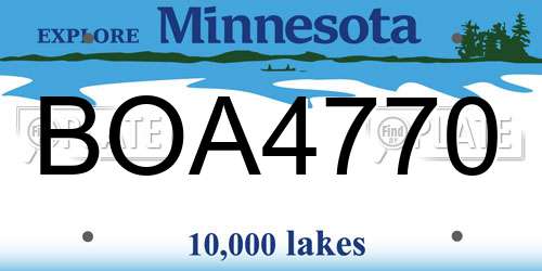 BOA4770 Minnesota License Plate