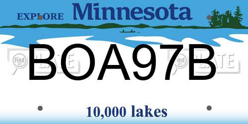 BOA97B Minnesota License Plate