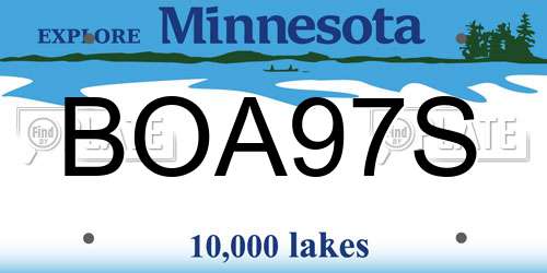 BOA97S Minnesota License Plate