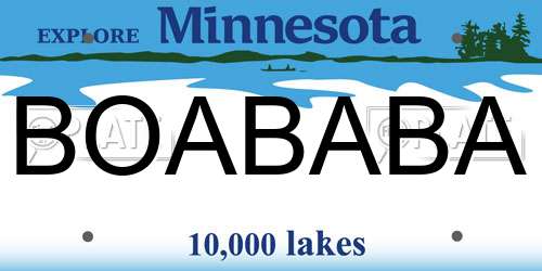 BOABABA Minnesota License Plate