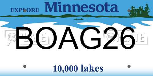 BOAG26 Minnesota License Plate