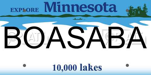 BOASABA Minnesota License Plate