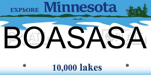 BOASASA Minnesota License Plate