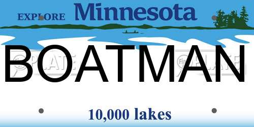 BOATMAN Minnesota License Plate