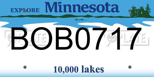 BOB0717 Minnesota License Plate