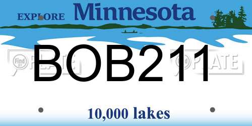 BOB211 Minnesota License Plate