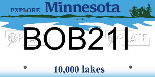 BOB21I Minnesota License Plate