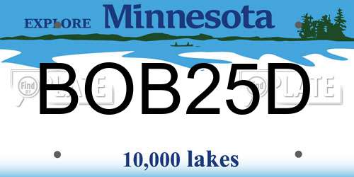 BOB25D Minnesota License Plate