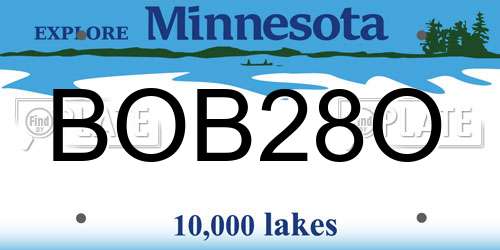 BOB28O Minnesota License Plate