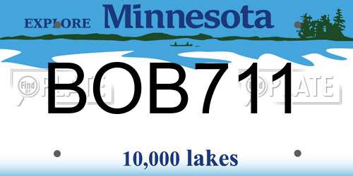 BOB711 Minnesota License Plate