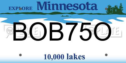 BOB75O Minnesota License Plate