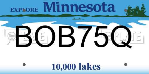BOB75Q Minnesota License Plate