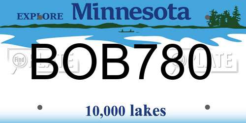 BOB780 Minnesota License Plate