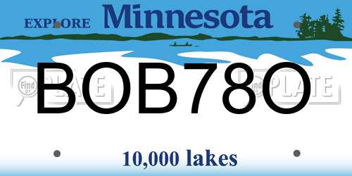 BOB78O Minnesota License Plate