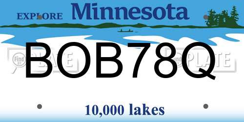 BOB78Q Minnesota License Plate