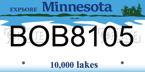BOB8105 Minnesota License Plate