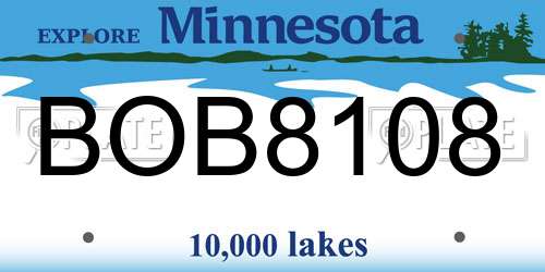 BOB8108 Minnesota License Plate
