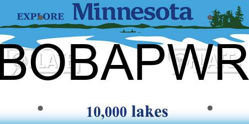 BOBAPWR Minnesota License Plate