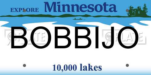 BOBBIJO Minnesota License Plate
