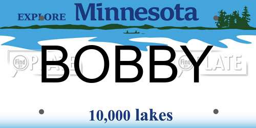 BOBBY Minnesota License Plate
