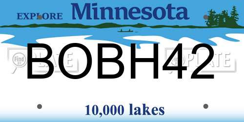BOBH42 Minnesota License Plate