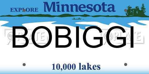 BOBIGGI Minnesota License Plate