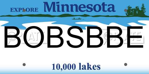 BOBSBBE Minnesota License Plate