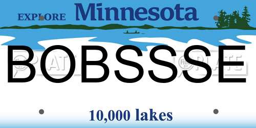 BOBSSSE Minnesota License Plate